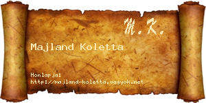 Majland Koletta névjegykártya
